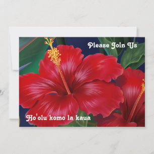 Tropical Paradise Hibiscus Luau Invitations
