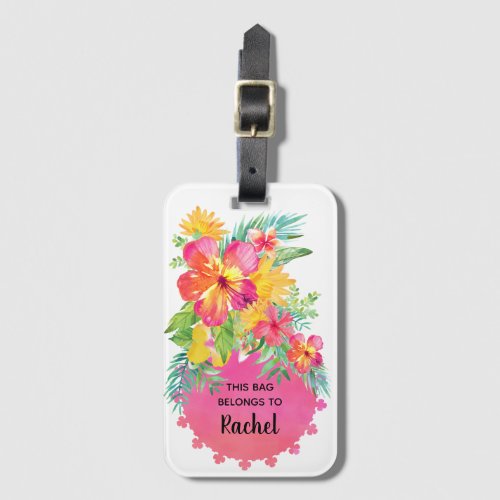 Tropical Paradise Hibiscus Luggage Luggage Tag