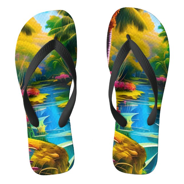 Tropical Paradise II Flip Flops (Footbed)