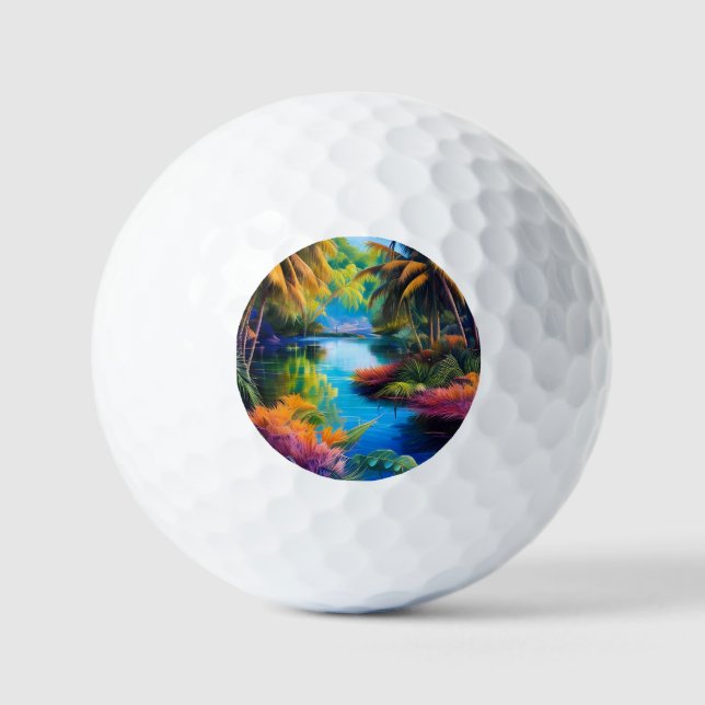 Tropical Paradise II Golf Balls (Front)