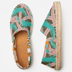 Tropical Paradise Leaves Safari Jungle Espadrilles