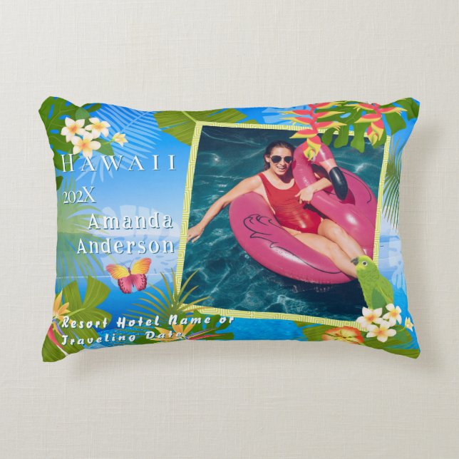 Tropical Paradise Memory Sea Photo Accent Pillow (Front)