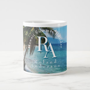 Tropical Paradise Monogram Sea Giant Coffee Mug