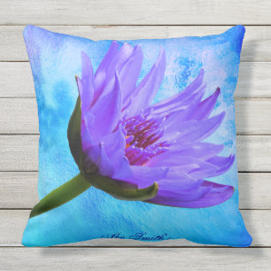 "Tropical Paradise" Outdoor Water Lilies Pillow