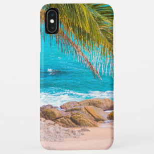 Tropical Paradise Palm Tree Beach Scene iPhone XS Max Case