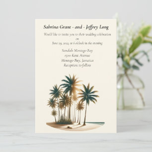 Tropical Paradise Palm Tree Wedding Invitation