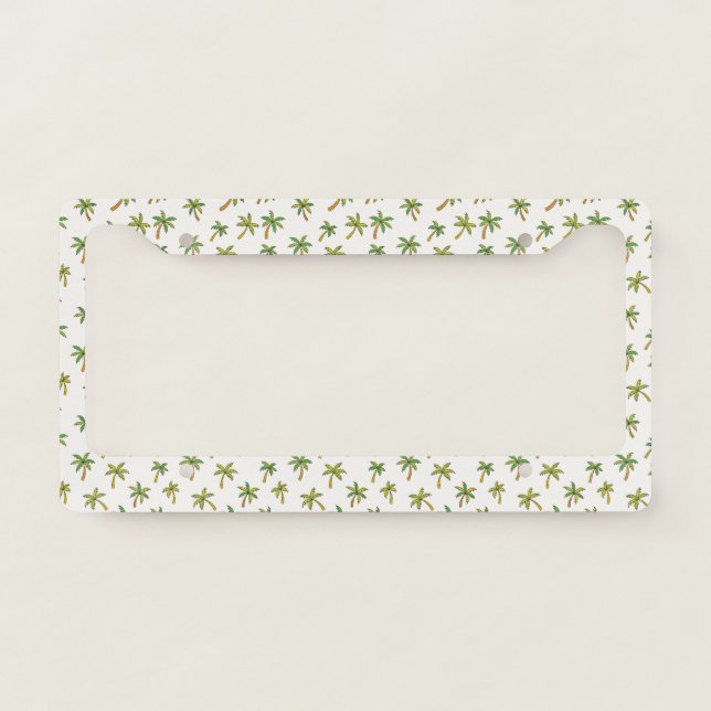 Tropical Paradise. Palm Trees. License Plate Frame (Front)