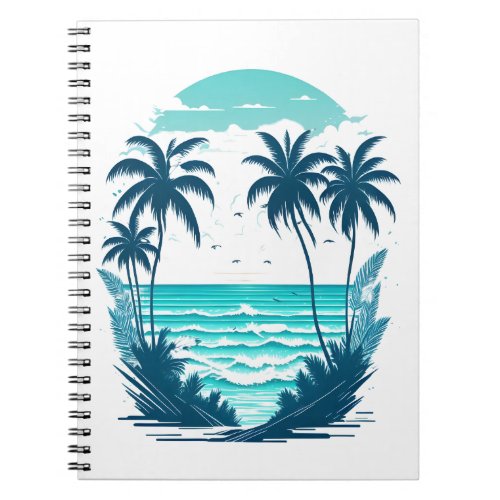 Tropical Paradise Palm Trees on the Beach  Notebook