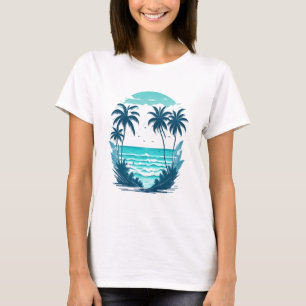 Tropical Paradise: Palm Trees on the Beach T-Shirt