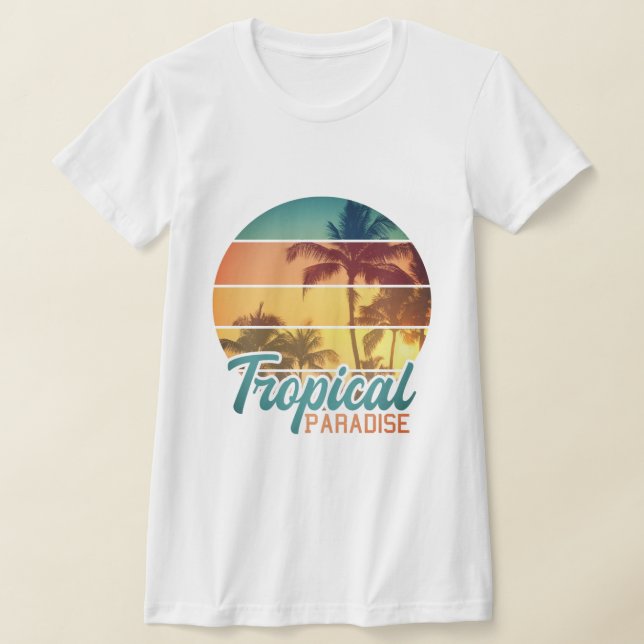 Tropical paradise palm trees T-Shirt (Laydown)