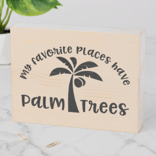 Tropical Paradise Palm Trees Wooden Box Sign