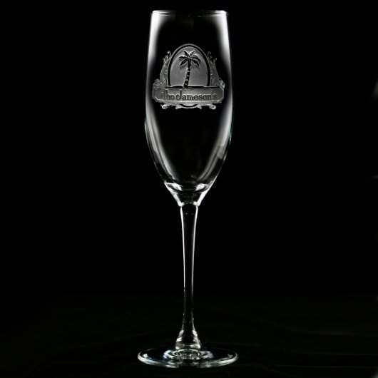 Tropical Paradise Personalized Champagne Flute (Front)