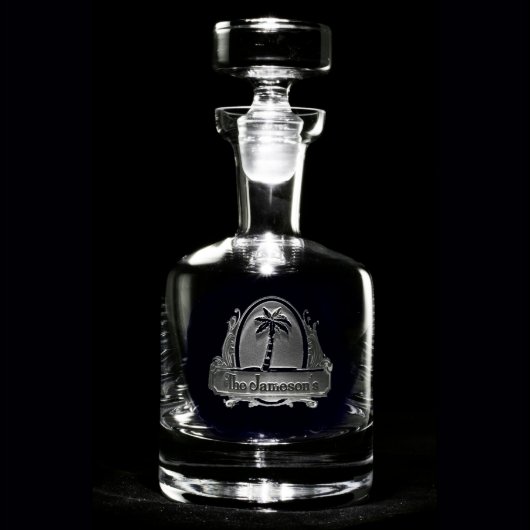 Tropical Paradise Personalized Decanter Spirits Decanter (Front)
