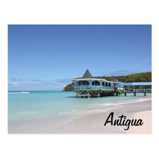 Tropical Paradise Pier on Antigua Postcard