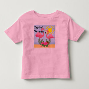 Tropical Paradise Pink Flamingo - Toddler Fine Jer Toddler T-shirt