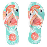 Tropical Paradise Pink Flamingos with Monogram Flip Flops Tropical Paradise Pink Flamingos with Monogram Flip Flops