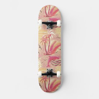 Tropical Paradise pink Skateboard