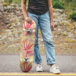Tropical Paradise pink Skateboard
