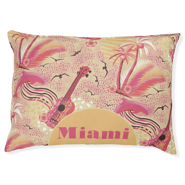 Tropical Paradise pink vibrant haven Pet Bed (Front)