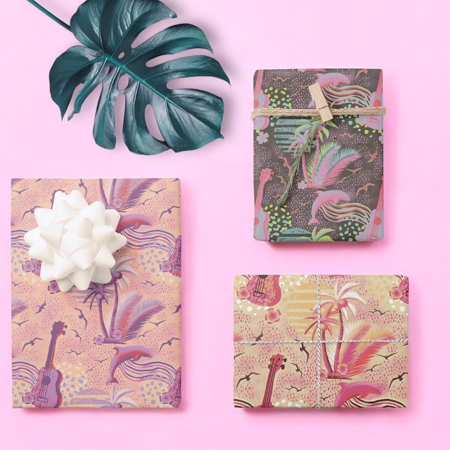 Tropical Paradise pink  Wrapping Paper Sheets (Creator Uploaded)