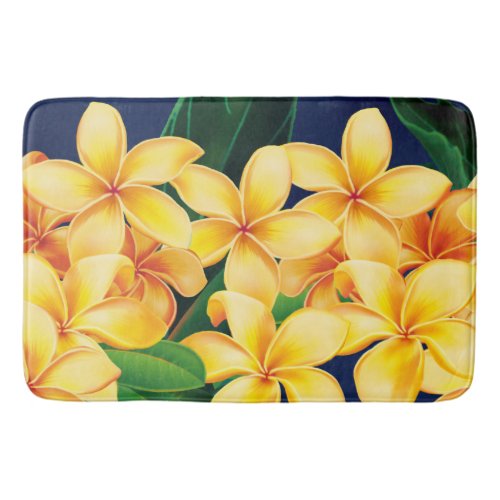 Tropical Paradise Plumeria Hawaiian Bathroom Mat