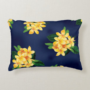 Tropical Paradise Plumeria Hawaiian Decorative Pillow
