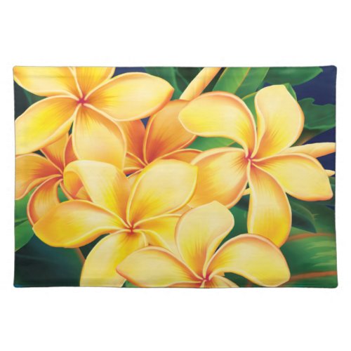 Tropical Paradise Plumeria Hawaiian Placemat