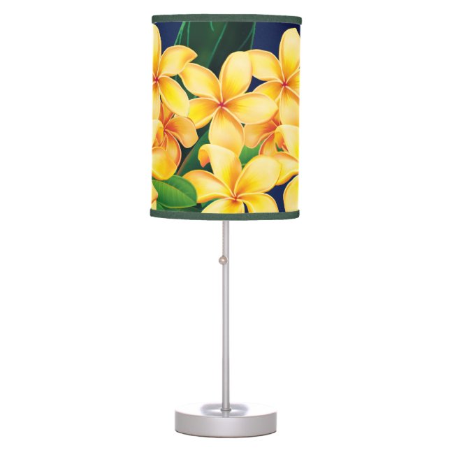 Tropical Paradise Plumeria Hawaiian Table Lamp (Front)