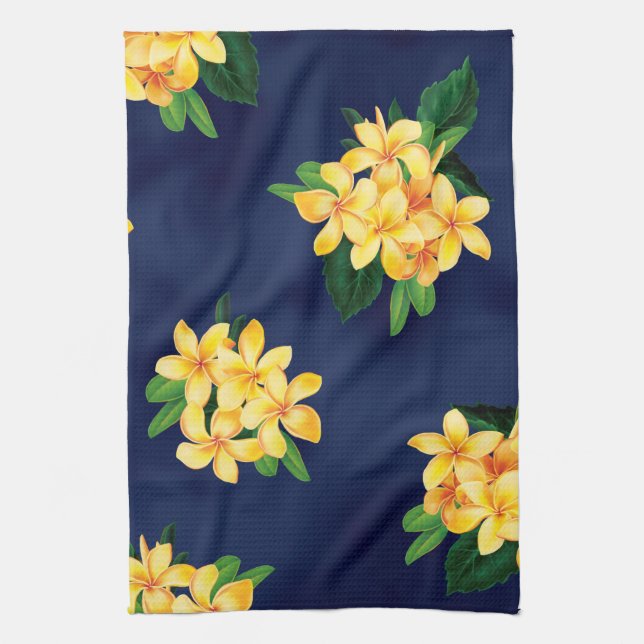 Tropical Paradise Plumeria Hawaiian Towel (Vertical)