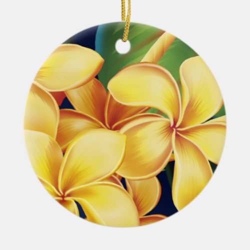 Tropical Paradise Plumeria Ornaments