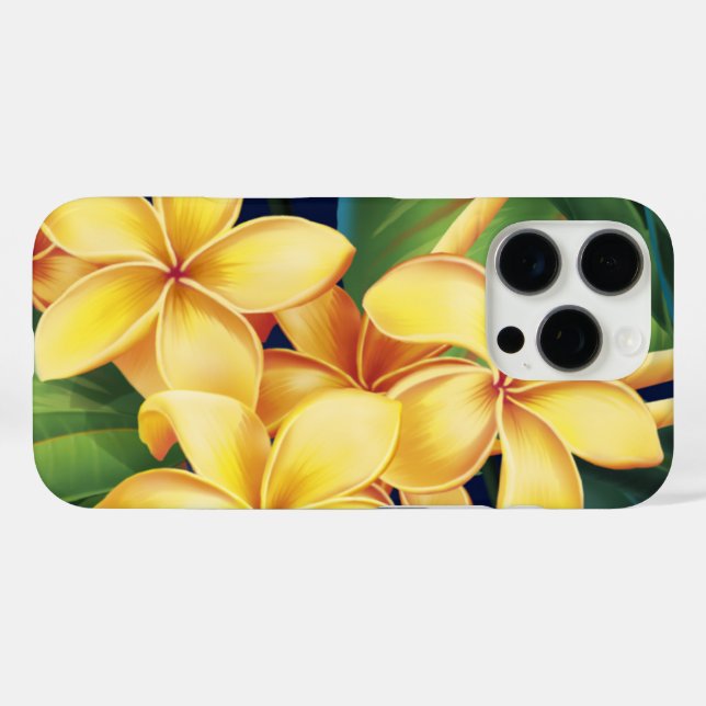 Tropical Paradise Plumeria Trio Case-Mate iPhone Case (Back (Horizontal))