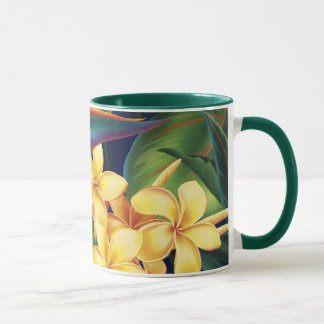 Tropical Paradise Plumeria Two-Tone Hunter Mug