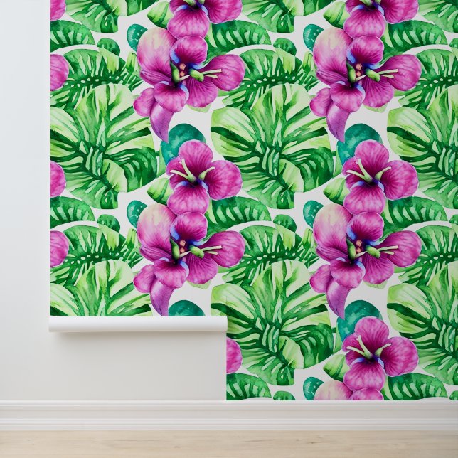 Tropical paradise purple flower Hawaiian island Wallpaper (Application)