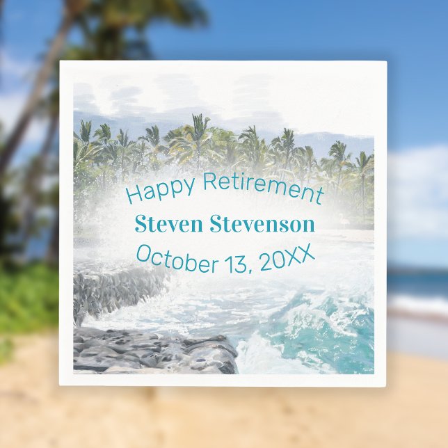 Tropical Paradise Retirement Napkins (Creator Uploaded)