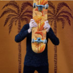 Tropical Paradise retro  Skateboard<br><div class="desc">Warm retro palette and a tropical paradise pattern</div>