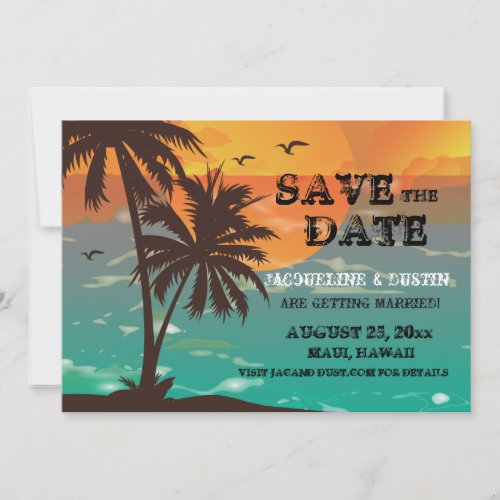 Tropical Paradise Save the Date Announcement