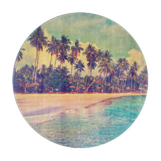 Tropical paradise: sea, hotel, beach. cutting board