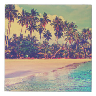 Tropical paradise: sea, hotel, beach. faux canvas print