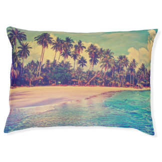 Tropical paradise: sea, hotel, beach. pet bed