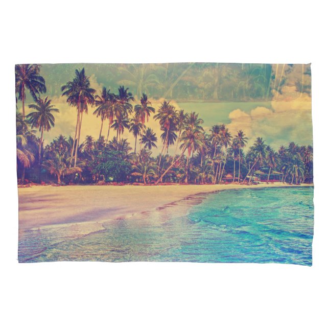 Tropical paradise: sea, hotel, beach. pillow case (Front)