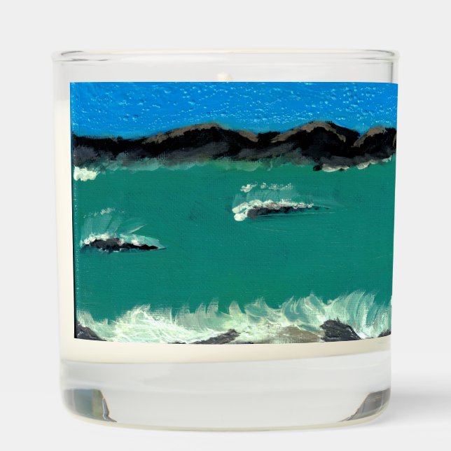 Tropical Paradise SeaSalt/Sage Scented Jar Candle (Right)