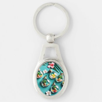 Tropical Paradise Shaker Charm Keychain by LinkChain at Zazzle