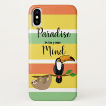 Tropical Paradise, sloth and toucan