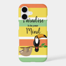 Tropical Paradise, sloth and toucan