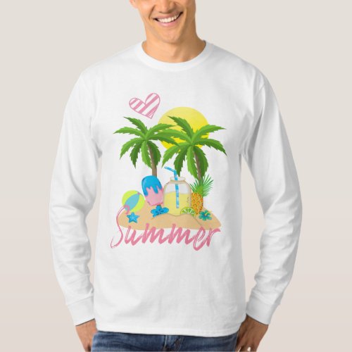 Tropical Paradise Summer Love Beach Mens T_Shirt