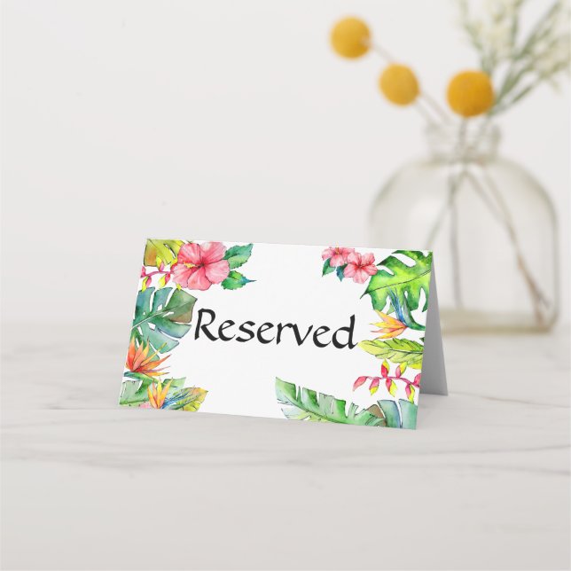 Tropical Paradise Theme Place Card (Back)