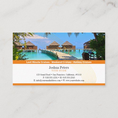 Tropical Paradise  Tourism Travel Agent Business Card