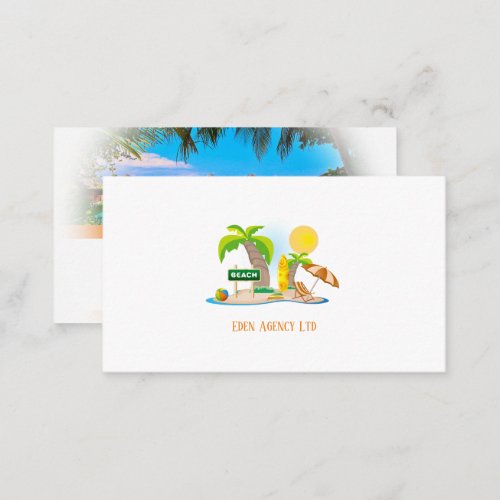 Tropical Paradise  Tourism Travel Agent Business Card