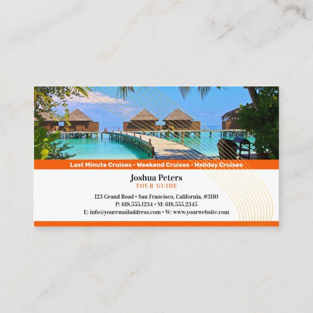 Tropical Paradise | Tourism Travel Agent Business Card (Back)