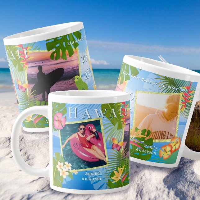Tropical Paradise Travel Memories Sea Giant Coffee Mug (Tropical Holiday Photo Mug.)